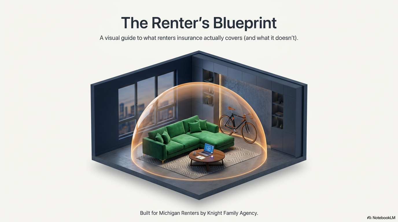 The renter's blueprint showing a protected Michigan rental home and personal belongings